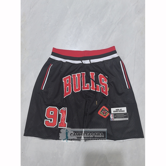 Pantalone Chicago Bulls Mitchell & Ness Just Don 1996-97 Negro